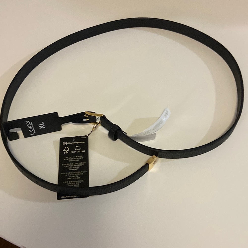 Black Leather Ralph Lauren Belt XL